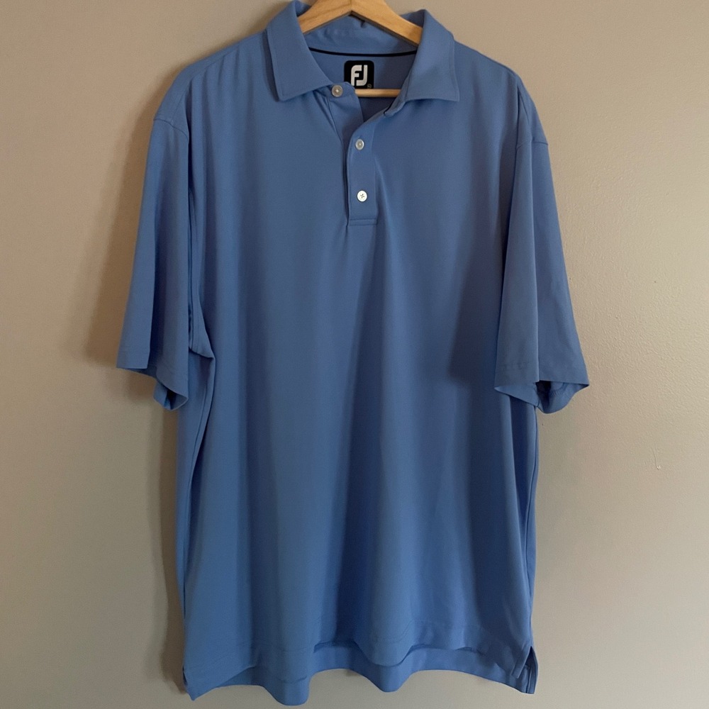 FootJoy Polo Shirt Mens XL Blue Performance Golf Sporty